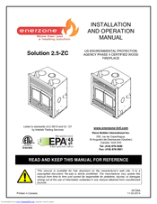 Enerzone Solution 2.5-ZC Installation And Operation Manual