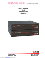 Rose Electronics CRYSTALVIEW USB 1.1 Installation And Operation Manual