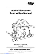 Alpha Professional Tools Ecocutter ECC-225 Instruction Manual