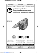Bosch DH712VC Operating/Safety Instructions Manual