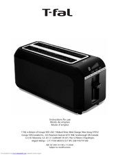 T-Fal Toaster Instructions For Use Manual