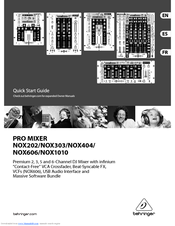 Behringer Pro Mixer NOX1010 Quick Start Manual