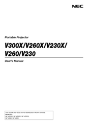 NEC V300X Series User Manual