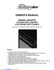 GeneralAire GA52F32 Owner's Manual