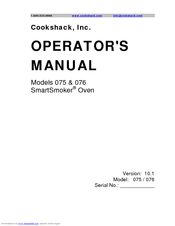 Cookshack SmartSmoker 076 Operator's Manual