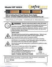 infrasave IEP 6024 Installation & Owner's Manual