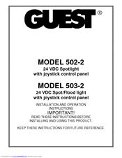Guest 502-2 Installation And Operation Instructions Manual