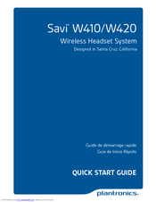 Plantronics Savi W420 Quick Start Manual