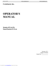 Cookshack SmartSmoker 076 Operator's Manual