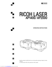 Ricoh AP2000 Operating Instructions Manual