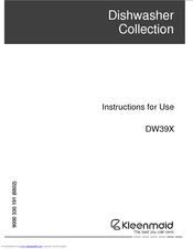 Kleenmaid DW39X Instructions For Use Manual