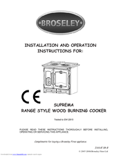 Broseley SUPREMA Installation And Operation Instructions Manual
