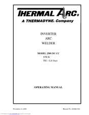 Thermal Arc 250S DC CC Operating Manual