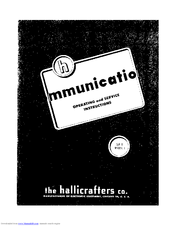 Hallicrafters SX-III Operating And Service Instructions