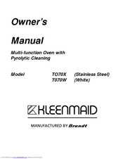 Kleenmaid T070W Owner's Manual