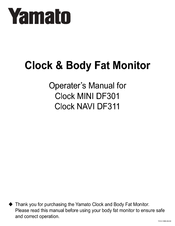 Yamato Clock NAVI DF311 Operator's Manual