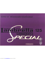 Lambretta 125 Special User Manual