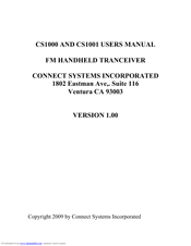 Connect Systems CS1001 User Manual