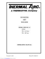 Thermal Arc 250TS DC CC Operating Manual