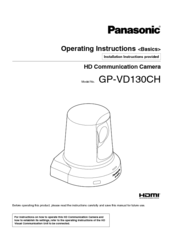 Panasonic GP-VD130CH Operating Instructions Manual