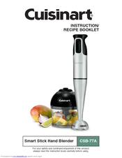 Cuisinart CSB-77A Instruction/Recipe Booklet