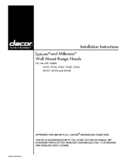 Dacor Millenia MH48 Installation Instructions Manual