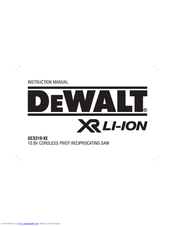 DeWalt XR Li-Ion DCS310-XE Instruction Manual