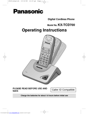 Panasonic KX-TCD700 Operating Instructions Manual