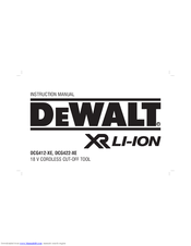 DeWalt XR Li-Ion DCG422-XE Instruction Manual
