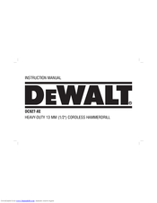 DeWalt DC927-XE Instruction Manual