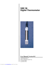 Sea-Bird Electronics SBE 38 User Manual