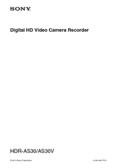 Sony HDR-AS30V Operating Manual
