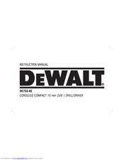 Dewalt DC733-XE Instruction Manual