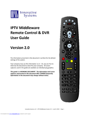 Innovative Systems IPTV Middleware Remote Control & DVR User Manual