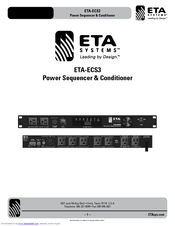 ETA Systems ETA-ECS3 Manual