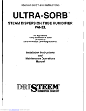 DriSteem ULTRA-SORB Installation Instructions And Maintenance Operations Manual