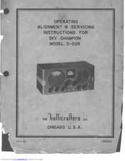 Hallicrafters Sky Champion S-20R Operating And Service Instructions