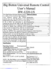 Big Button BW-1220-US User Manual