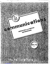 Hallicrafters SX-73 Operating And Service Instructions