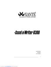 Xante Assel-a-Writer-8300 Instruction Manual