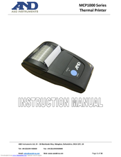 A&D MCP1000 Series Instruction Manual