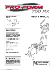 Pro form 750 RX Manuals ManualsLib