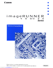 Canon imageRUNNER 330S Reference Manual