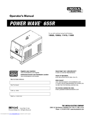 Lincoln Electric POWER WAVE 655/R Operator's Manual