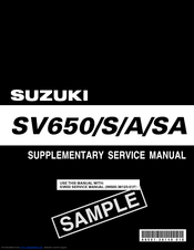 Suzuki SV650A Supplementary Service Manual