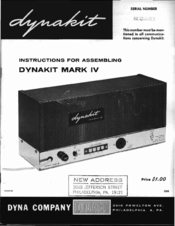 Dynakit MArk IV Instructions For Assembling