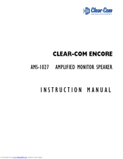 CLEAR-COM ENCORE AMS-1027 Instruction Manual