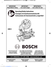 Bosch CM12 Operating/Safety Instructions Manual