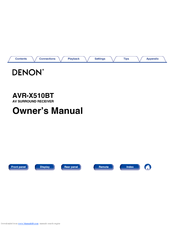 Denon AVR-X510BT Owner's Manual