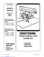 Craftsman 509344 Owner's Manual
